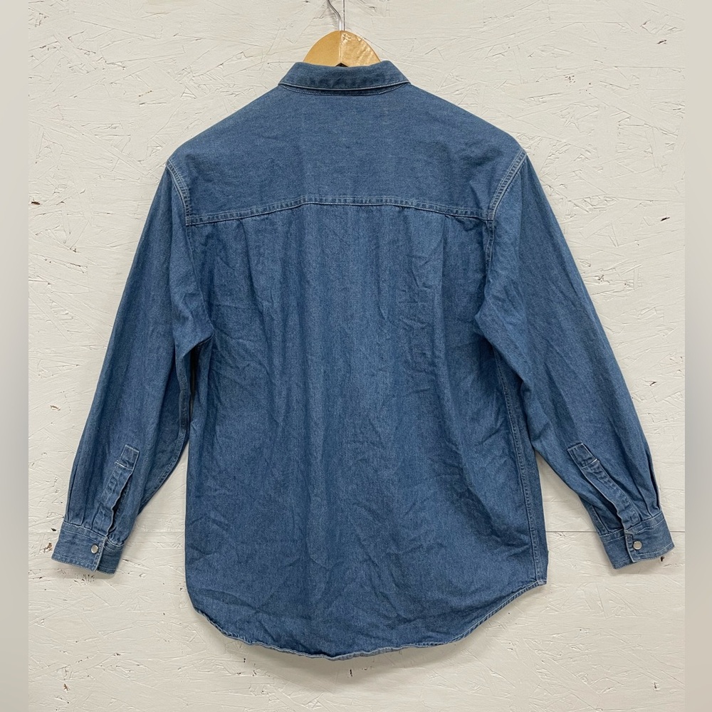 Y2K Brody Denim Pearl Snap Shirt, Size S - Picture 3 of 6